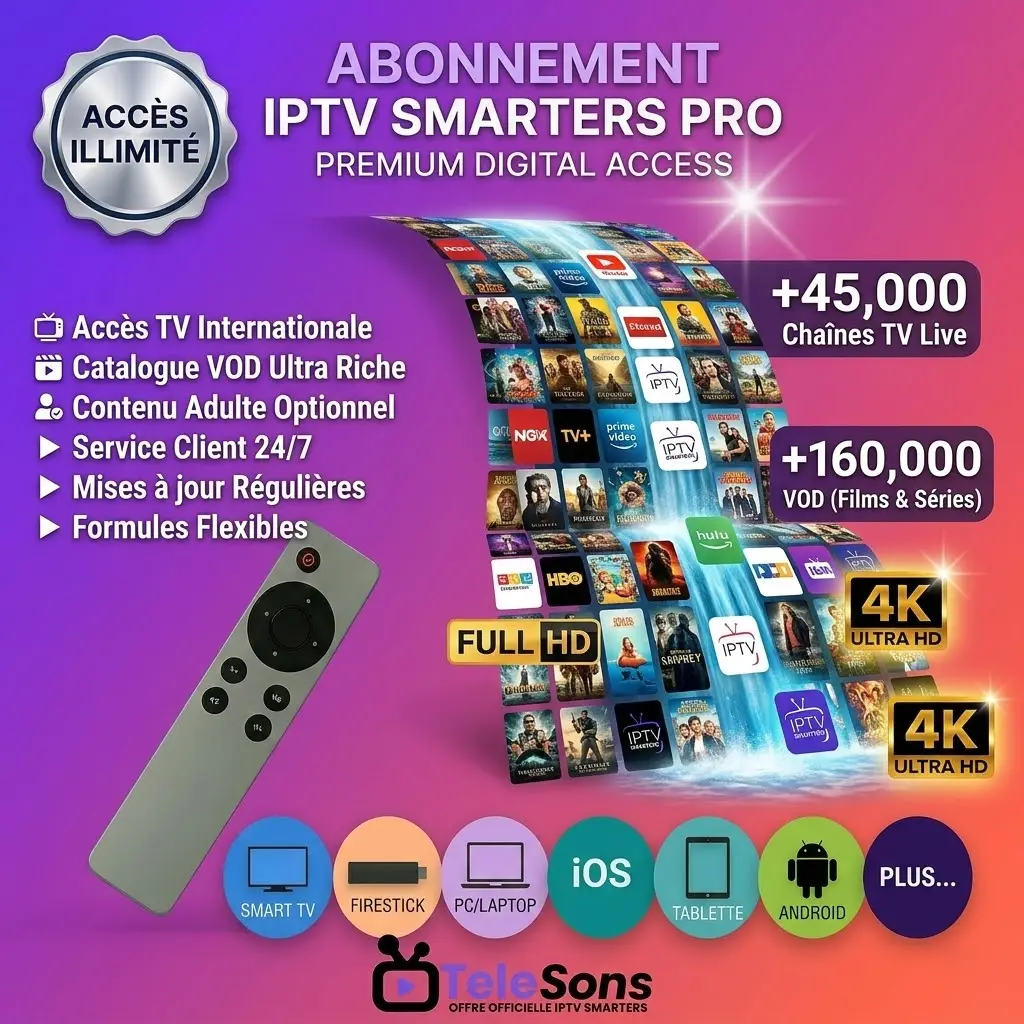 Abonnement iptv smarters pro